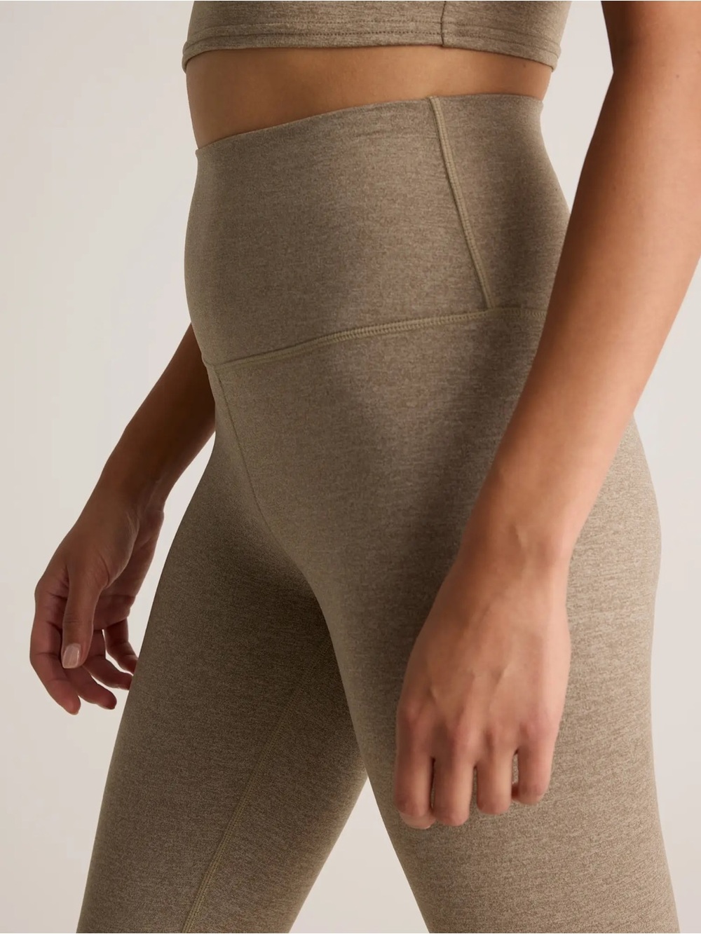 Women’s Quince Ultra-Soft High-Rise Seamless Leggings - Taupe - Size Small